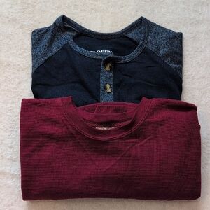 NWT Open Trails Mens Medium Shirt Bundle (Red LS + Blue Polo)